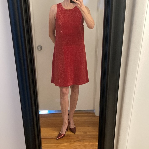 Vintage Red Sparkly Shift Dress by All That Jazz - Size 4-6 90's Y2K - Picture 12 of 12